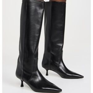 Stuart Weitzman XCURVE 85 Slouch pointed leather Boots